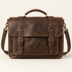 M�rkebrun l�dersatchel