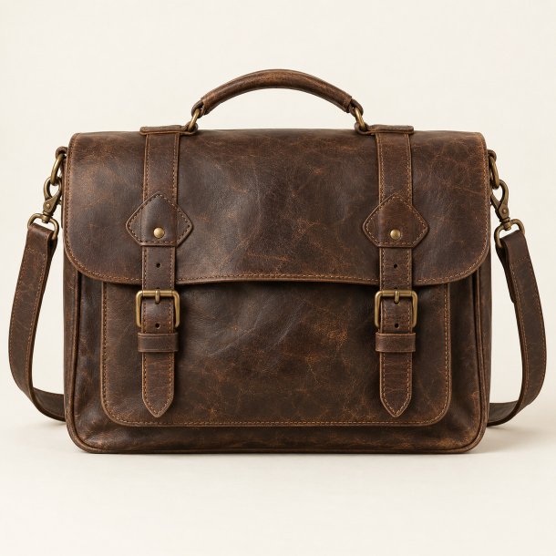 M�rkebrun l�dersatchel