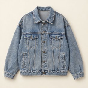 Oversized stonewash denimjakke