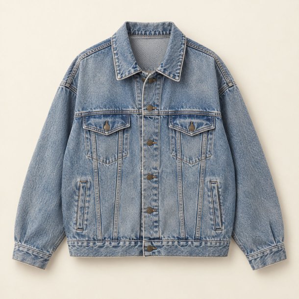 Oversized stonewash denimjakke