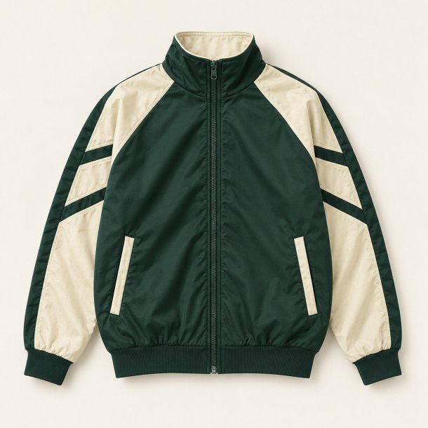 Gr�n og creme track jacket