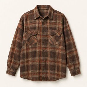 Ternet overshirt i brun og rust