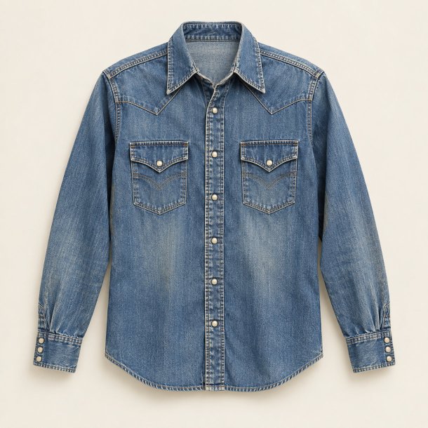Denim westernskjorte
