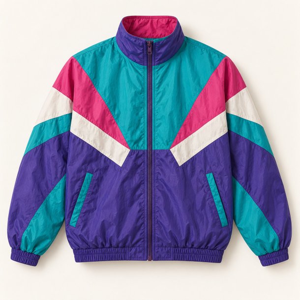 Retro colourblock vindjakke