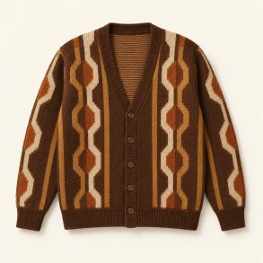 Brun m�nstret cardigan