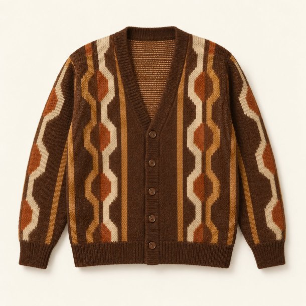 Brun m�nstret cardigan