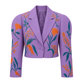 Lilla broderet statementblazer