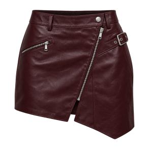Asymmetrisk bordeaux l�dernederdel