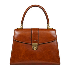 Cognacfarvet l�dertaske