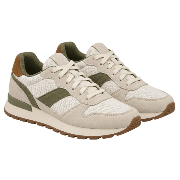Creme og oliven retro runners