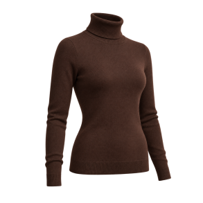 Chokoladebrun merino-rullekrave