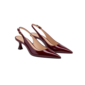 Oxblood slingback-pumps