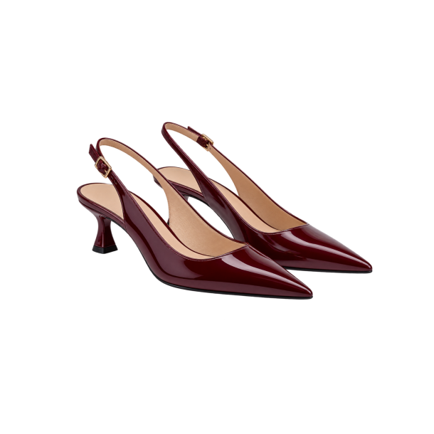 Oxblood slingback-pumps