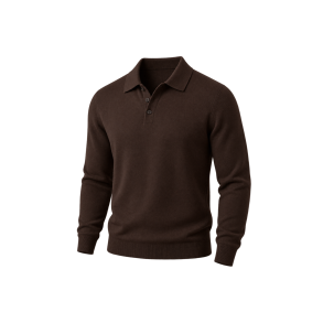 Chokoladebrun merino-polo