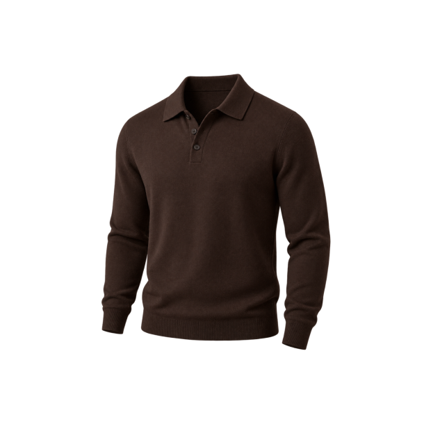 Chokoladebrun merino-polo