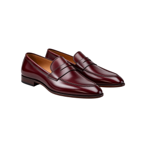 Oxblood penny loafers