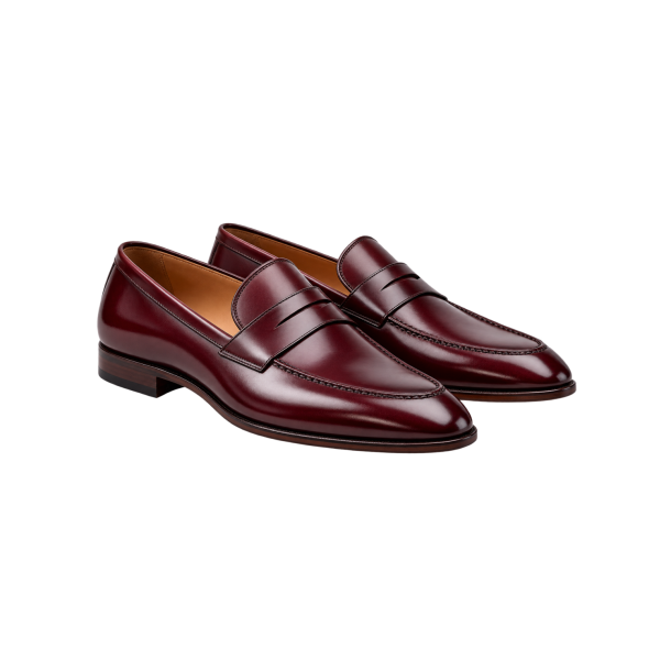 Oxblood penny loafers