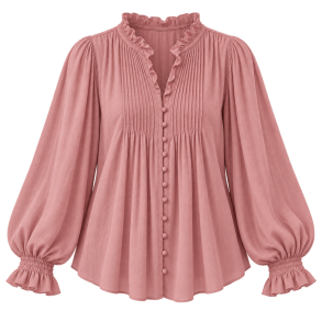 St�vet rosa pintuck-bluse