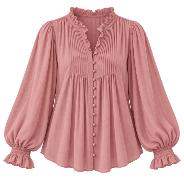 St�vet rosa pintuck-bluse
