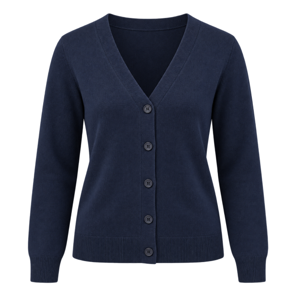 Navy cardigan med klassiske knapper