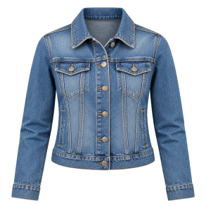 Mellembl� afslappet denimjakke