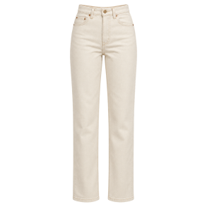 Cremefarvede jeans med lige ben