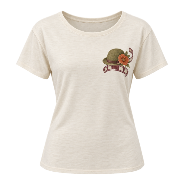 Retro filmklub-T-shirt med originalt print