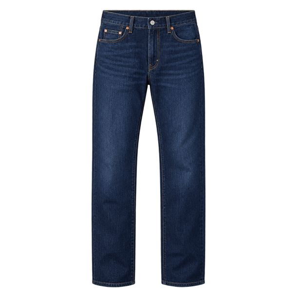 M�rke indigobl� jeans med lige ben