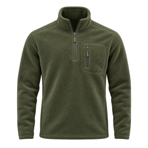 Olivenfarvet outdoor-fleece
