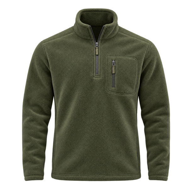 Olivenfarvet outdoor-fleece