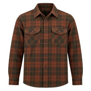 Rustbrun outdoor flannel-overshirt