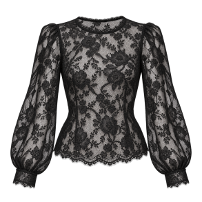 Sort transparent blondebluse