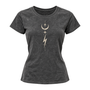 Koksgr� T-shirt med slidt rockprint