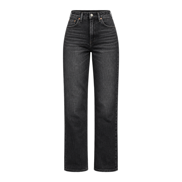 Sorte jeans med lige ben